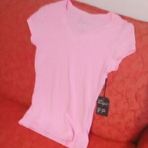 Nwt Splash Pink Cotton V-Neck T-Shirt